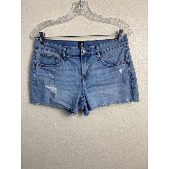 Gap 3" Jean Shorts Womens Size 27 Denim Distressed Cut Off Vacation Summer - Picture 1 of 12